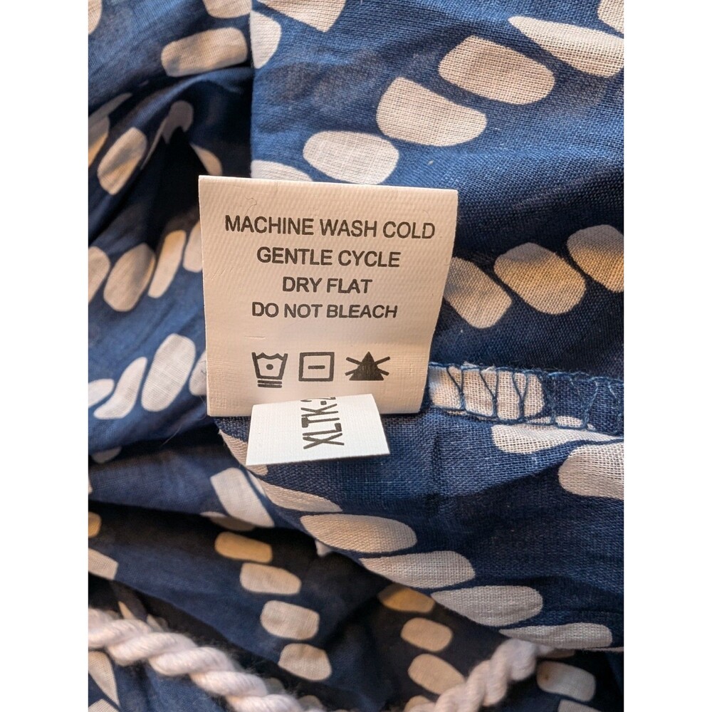 Mud Pie Navy Blue & White Cherokee ZigZag Allison Strapless Cover-Up Large New - Picture 5 of 8